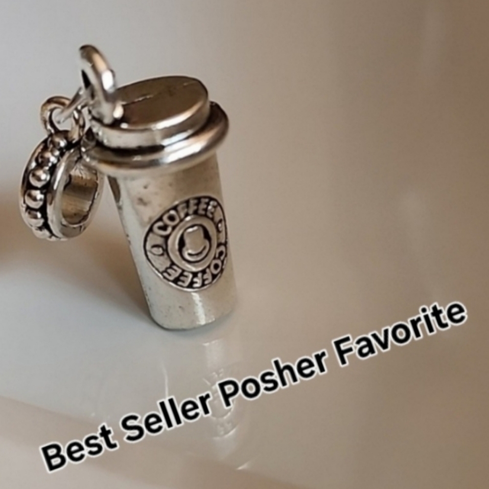 Coffee Cup  Charm for European Style Bracelets Fits Pandora Systems